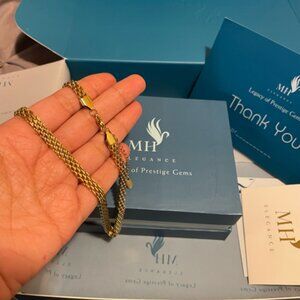 Gold Wheat Chain Necklace 18K Gold Plated 6mm Waterproof Hypoallergenic